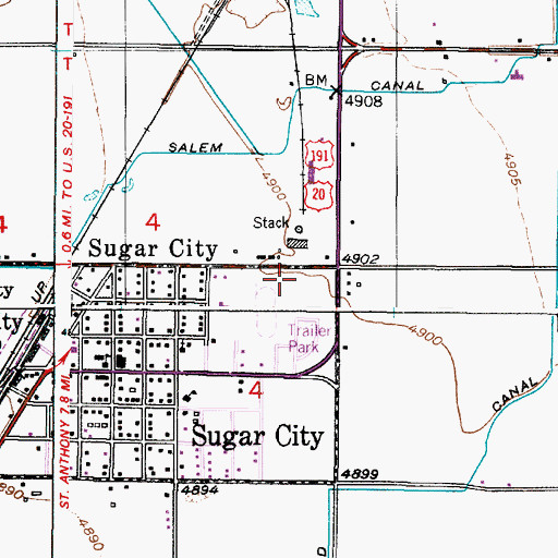 Topographic Map of Kershaw Intermediate School, ID