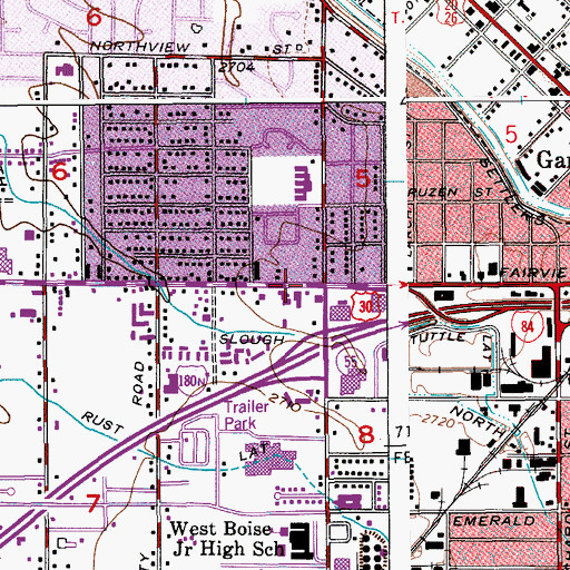 Topographic Map of Koelsch Elementary School, ID