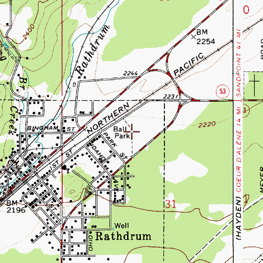 Topographic Map of Lakeland Junior High School, ID