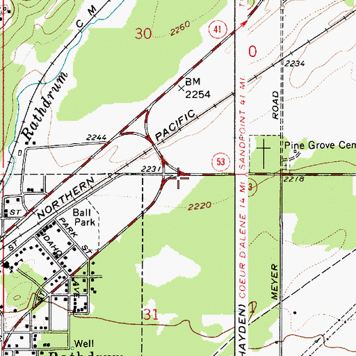 Topographic Map of Lakeland Senior High School, ID