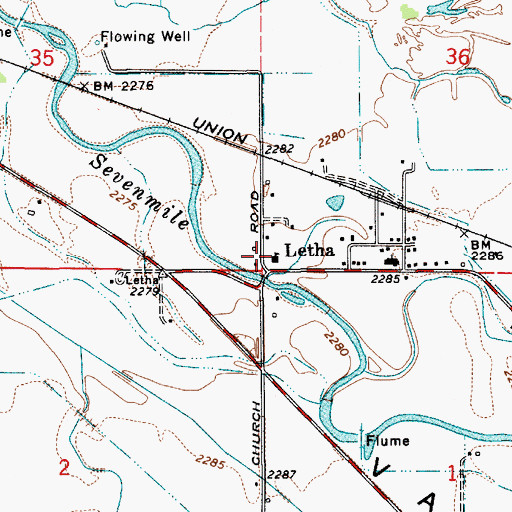 Topographic Map of Letha Primary School, ID