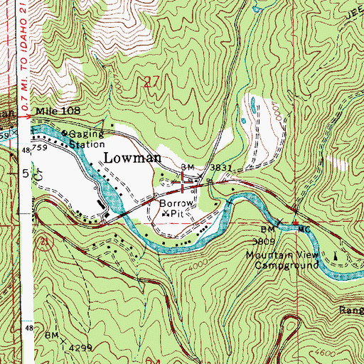 Topographic Map of Lowman Elementary School, ID