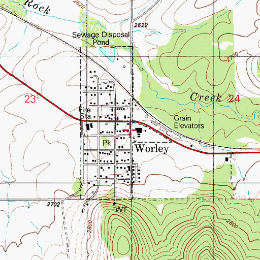 Topographic Map of Lakeside Middle School, ID