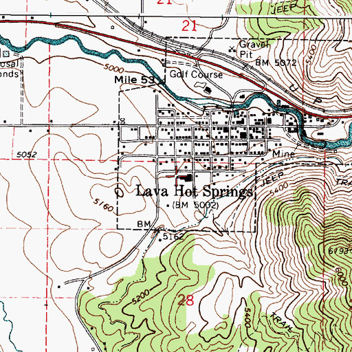 Topographic Map of Lava Elementary School, ID