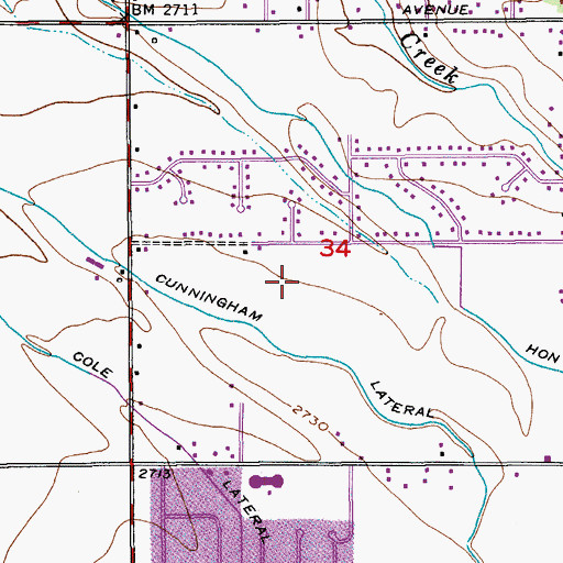 Topographic Map of Lake Hazel Middle School, ID