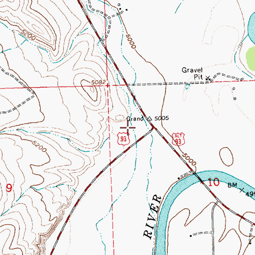 Topographic Map of Land of the Yankee Fork Historic Area Interpretive Center, ID