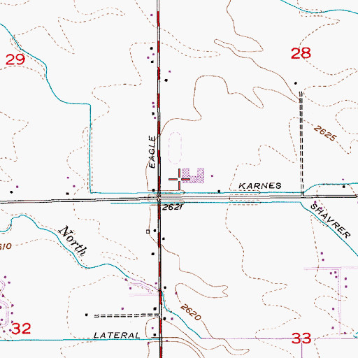 Topographic Map of Lowell Scott Middle School, ID
