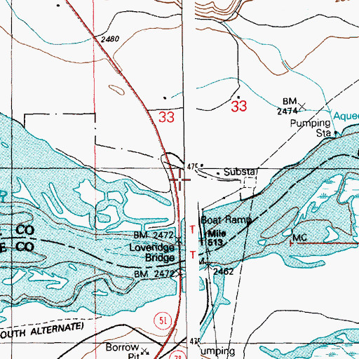Topographic Map of Loveridge Bridge Access Area, ID