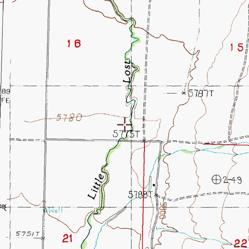 Topographic Map of Little Lost River Access Area, ID