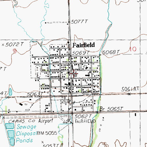 Topographic Map of Camas County Elementary - Junior High School, ID