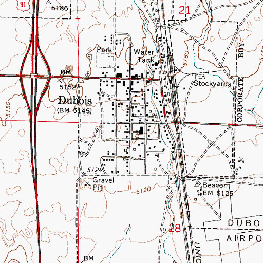 Topographic Map of Clark County Junior-Senior High School, ID