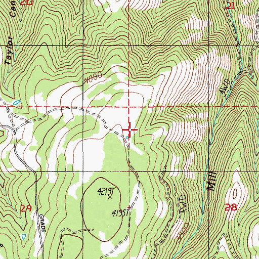 Topographic Map of Longcamp Access Area, ID