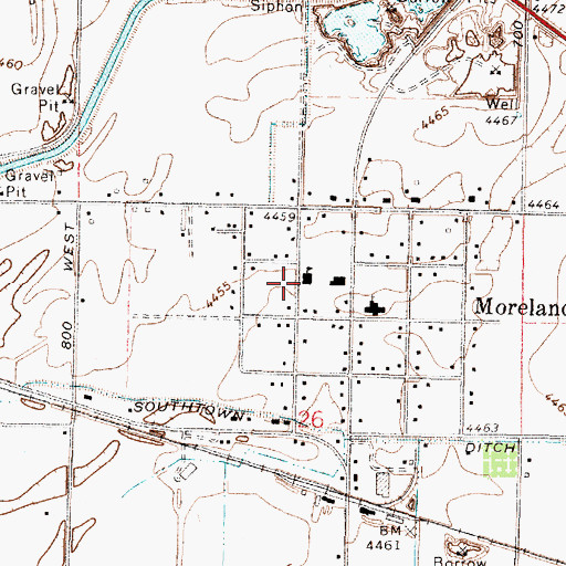 Topographic Map of Moreland Elementary School, ID
