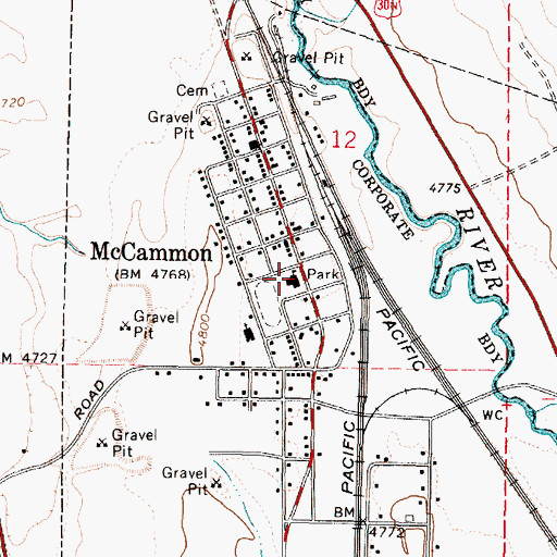 Topographic Map of Mountain View Elementary School, ID