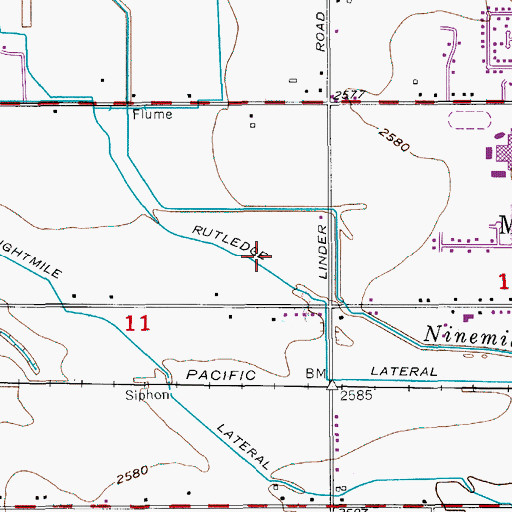 Topographic Map of Meridian High School, ID