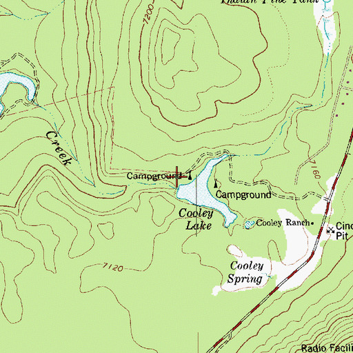 Topographic Map of Bootleg Lake Campground, AZ