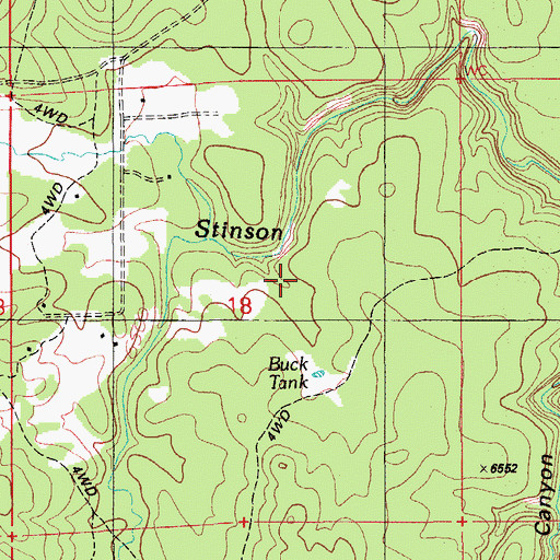 Topographic Map of Buck Tank, AZ