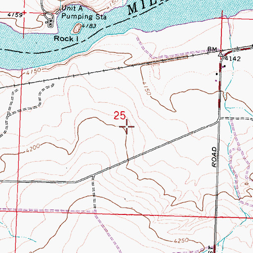 Topographic Map of Milner Recreation Area, ID