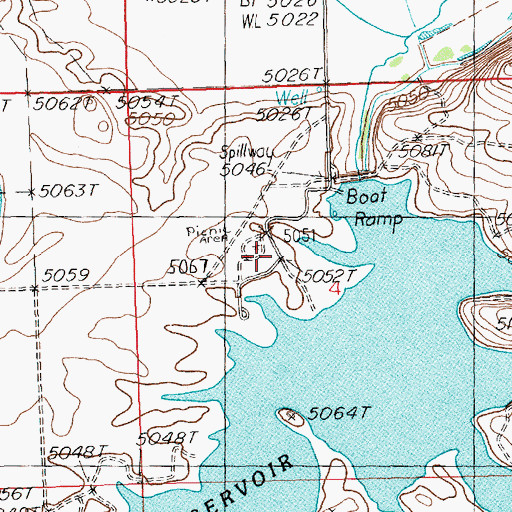 Topographic Map of Mormon Reservoir Access Area, ID