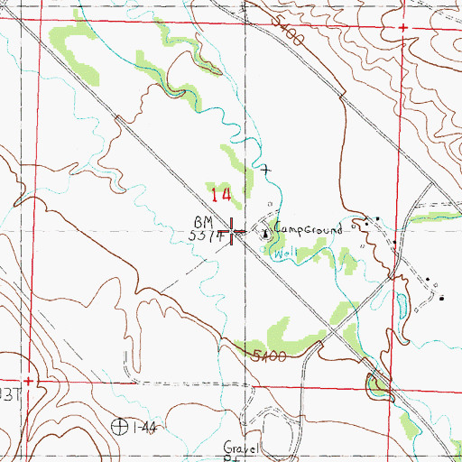 Topographic Map of McFarland Access Area, ID