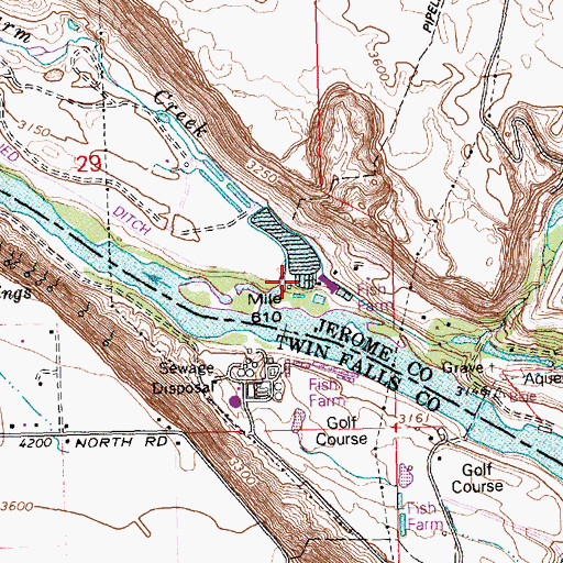 Topographic Map of Magic Valley Hatchery, ID