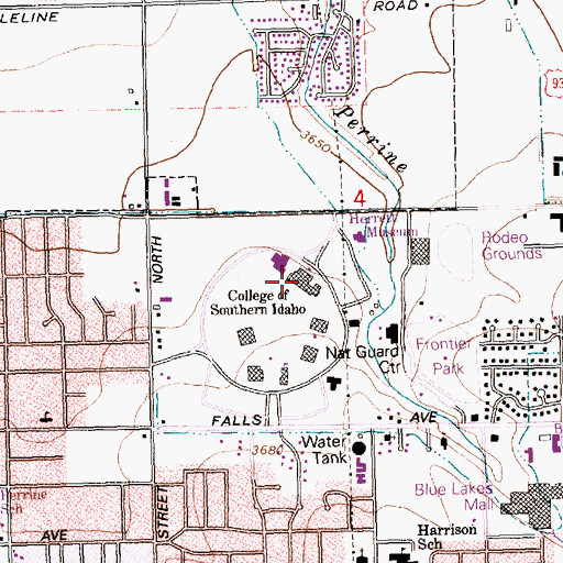 Topographic Map of College of Southern Idaho, ID