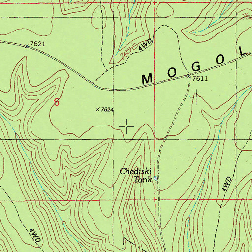 Topographic Map of Chediski Tank, AZ
