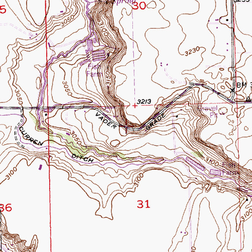 Topographic Map of Vader Grade, ID