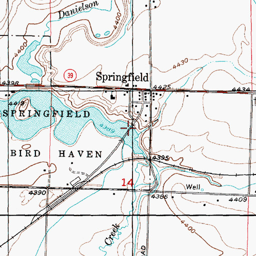 Topographic Map of Springfield Lake Access Area, ID
