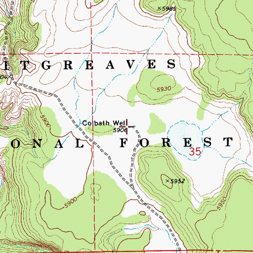 Topographic Map of Colbath Tank, AZ