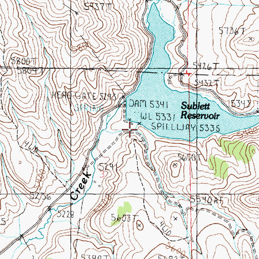 Topographic Map of Sublett Reservoir Access Area, ID