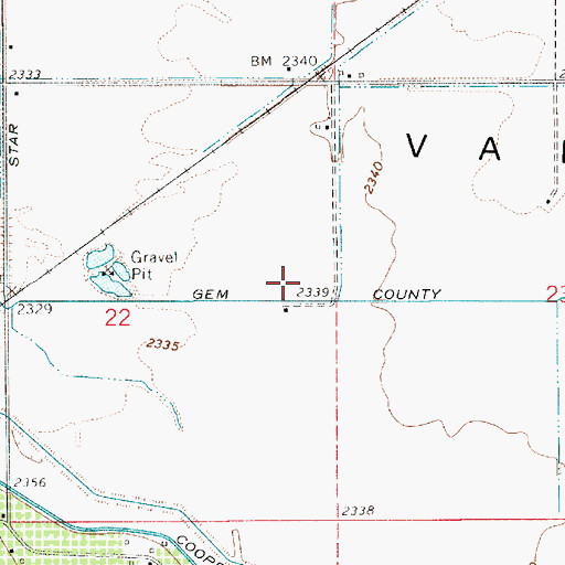 Topographic Map of Star Lane Wildlife Habitat Area, ID