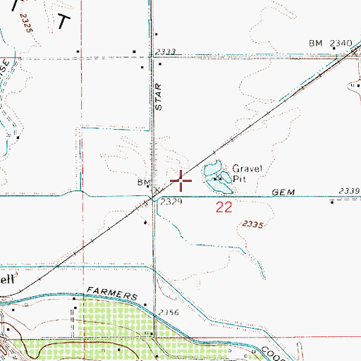 Topographic Map of Star Lane Pond Public Fishing Area, ID
