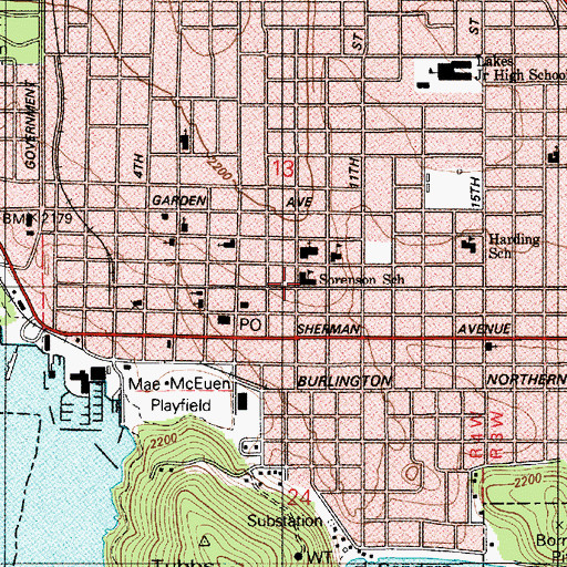 Topographic Map of Sorensen Magnet School of the Arts and Humanities, ID