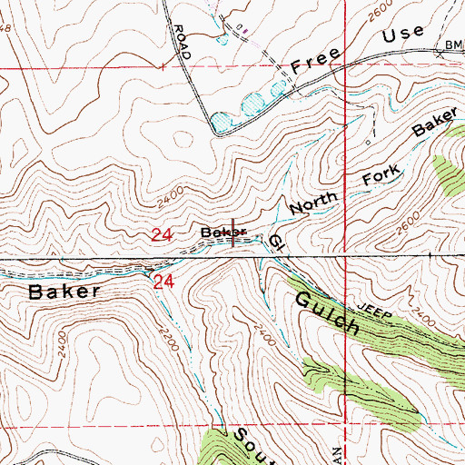 Topographic Map of Manuel Post Office (historical), ID
