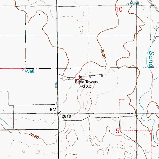 Topographic Map of KBOI-AM (Boise), ID