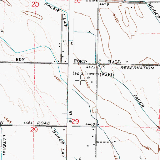 Topographic Map of KSEI-AM (Pocatello), ID