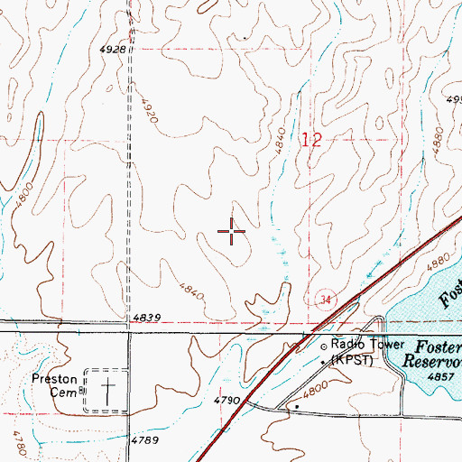 Topographic Map of KACH-AM (Preston), ID