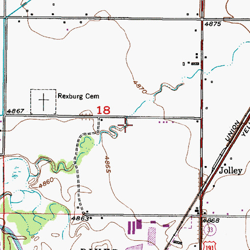 Topographic Map of KRXK-AM (Rexburg), ID