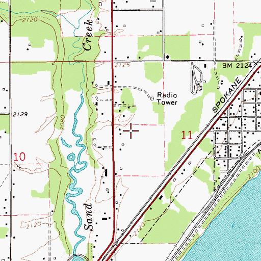 Topographic Map of KSPT-AM (Sandpoint), ID