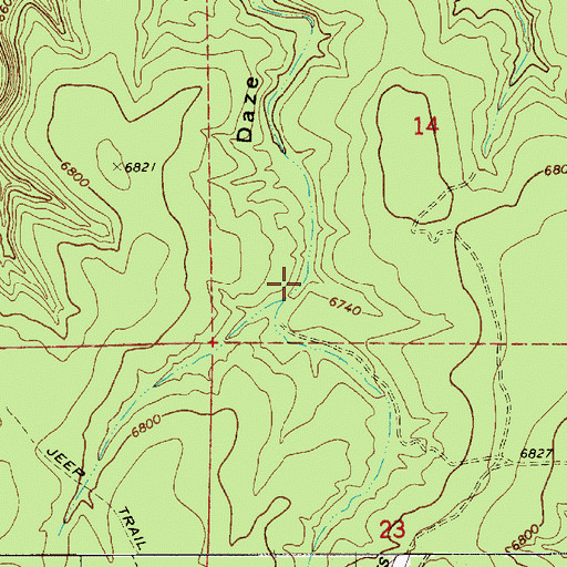 Topographic Map of Daze Tank, AZ