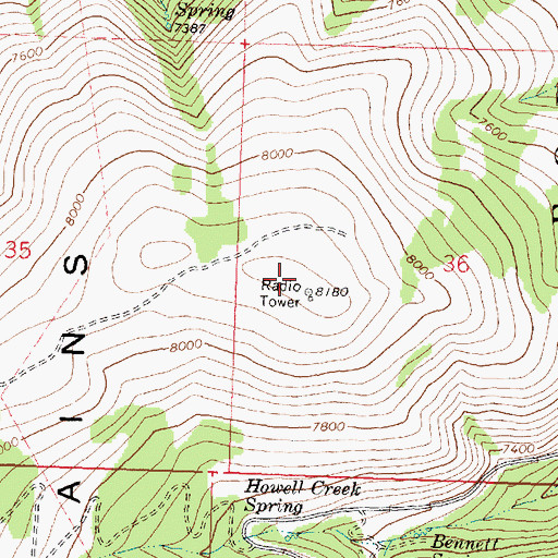 Topographic Map of KZDX-FM (Burley), ID