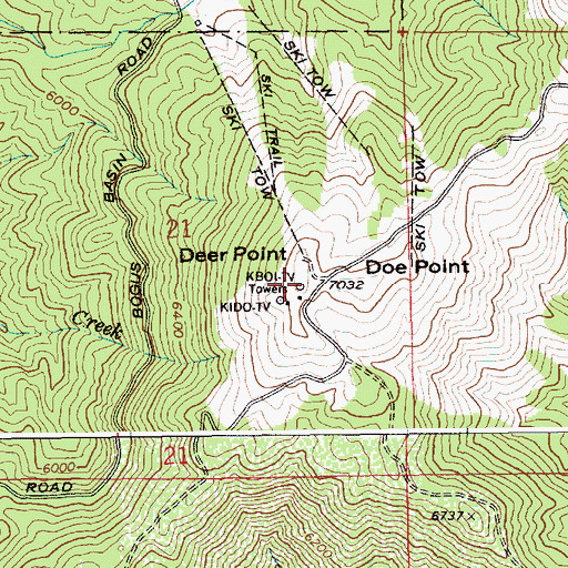 Topographic Map of KTSY-FM (Caldwell), ID