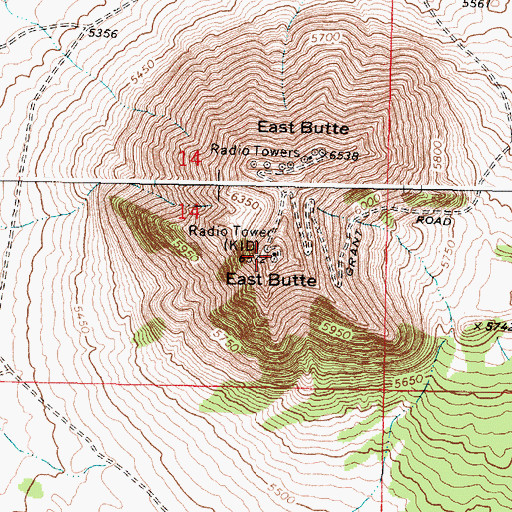 Topographic Map of KSIF-FM (Idaho Falls), ID
