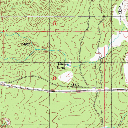 Topographic Map of Doe Tank, AZ