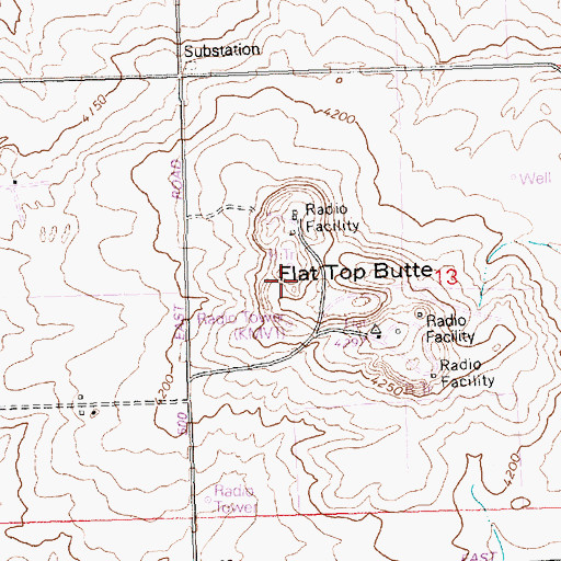 Topographic Map of KFMA-FM (Jerome), ID