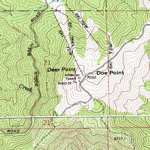 Topographic Map of KLCI-FM (Nampa), ID