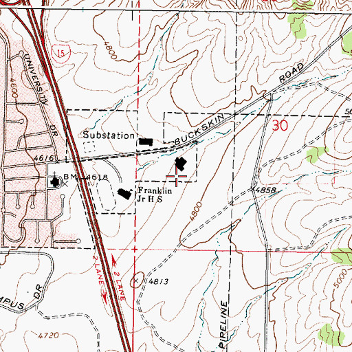 Topographic Map of KBGL-FM (Pocatello), ID