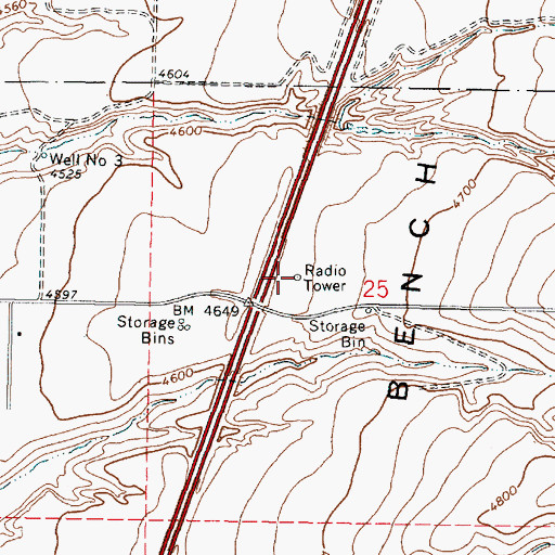 Topographic Map of KZBQ-FM (Pocatello), ID