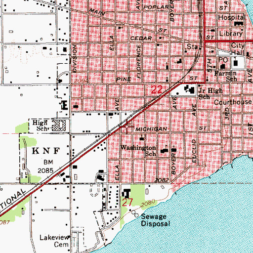 Topographic Map of KPND-FM (Sandpoint), ID